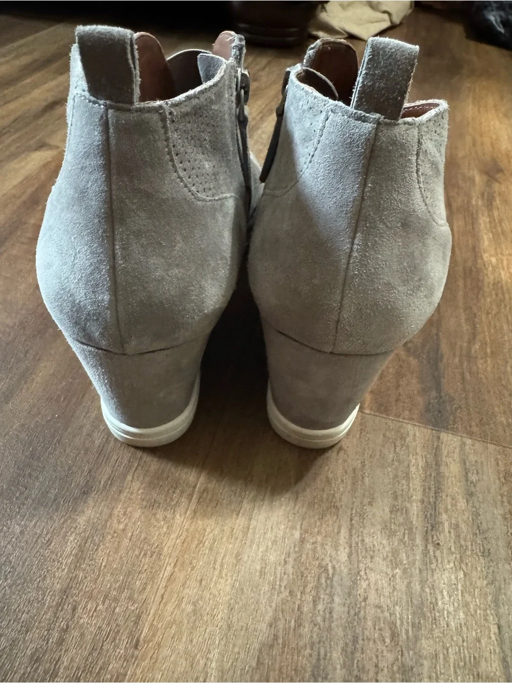Linea Paola Gray Felicia Wedge Bootie Size 12